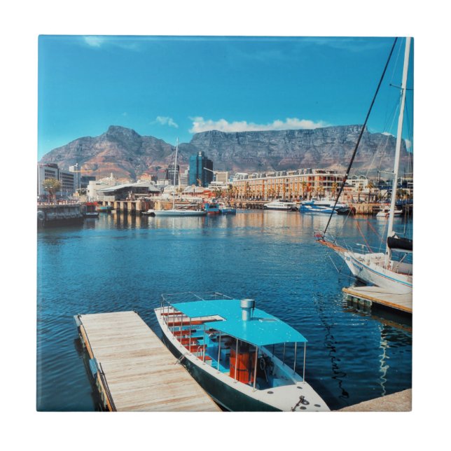 Cape Town Table Mountain Harbour View Tile (Front)