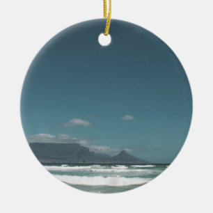 Cape Town Table Mountain Ocean Ceramic Tree Decoration