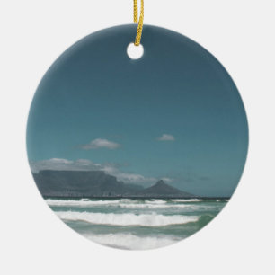Cape Town Table Mountain Ocean Ceramic Tree Decoration