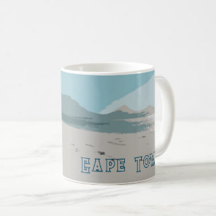 Cape Town Table Mountain Ocean Sketch Coffee Mug