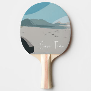 Cape Town Table Mountain Ocean Sketch Ping Pong Paddle