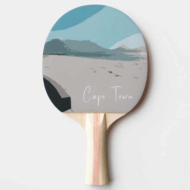 Cape Town Table Mountain Ocean Sketch Ping Pong Paddle (Front)