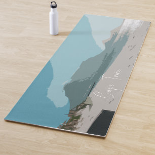 Cape Town Table Mountain Ocean Sketch Yoga Mat
