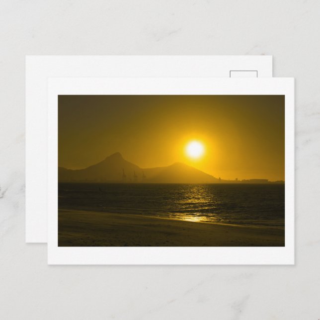 Cape Town Table Mountain Ocean Sunset Postcard (Front/Back)