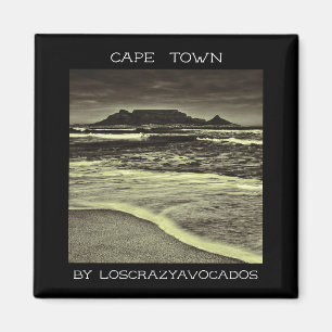Cape Town Table Mountain Ocean Waves Beach Magnet