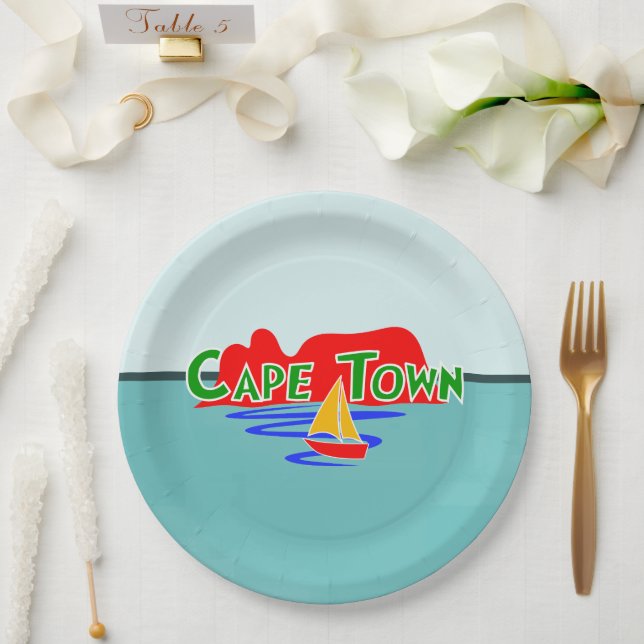 Cape Town Table Mountain South Africa Paper Plate (Wedding)