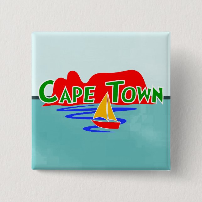 Cape Town Table Mountain South Africa Square Badge (Front)