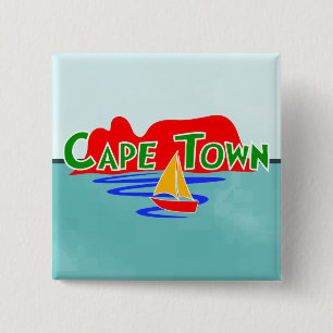 Cape Town Table Mountain South Africa Square Badge