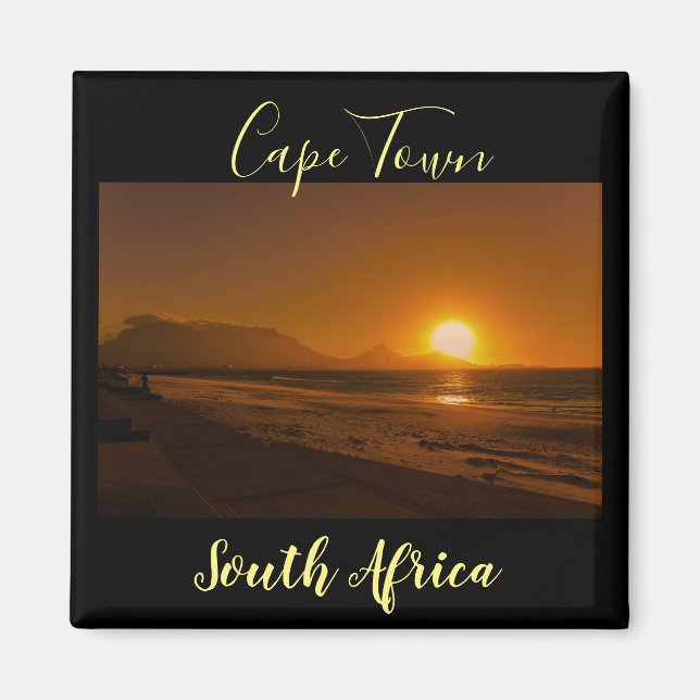 Cape Town Table Mountain Sunset Magnet (Front)