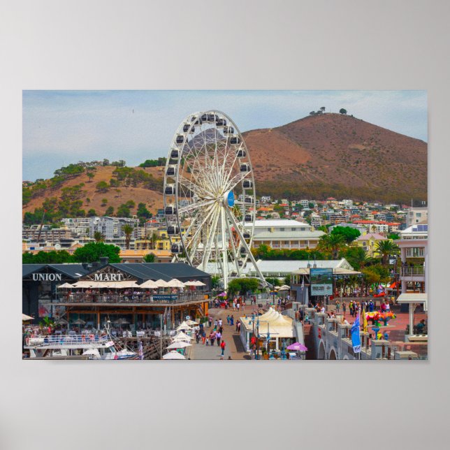Cape Town Waterfront Area Cityscape South Africa Poster (Front)