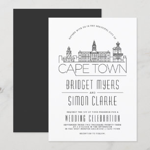 Cape Town Wedding   Skyline Invitation