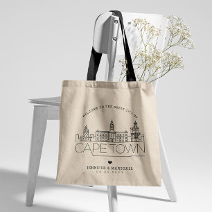 Cape Town Wedding   Stylized Skyline Tote Bag