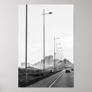 Cape Town ZA South Africa Blouberg Area Monochrome Poster