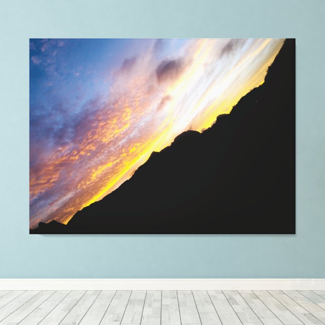 Cape Verde Abstract Sunset Diagonal Mountain Canvas Print (Insitu(Wood Floor))