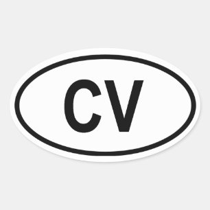 Cape Verde "CV" Oval Sticker