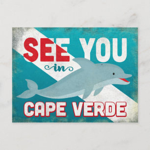 Cape Verde Dolphin - Retro Vintage Travel Postcard