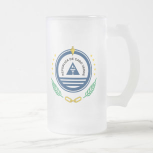 cape verde emblem frosted glass beer mug