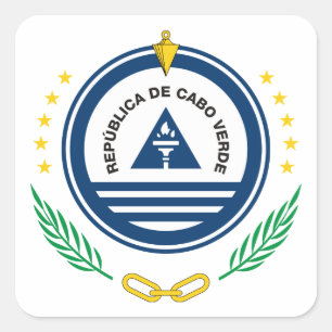 cape verde emblem square sticker