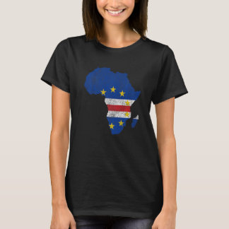 Cape Verde Flag Africa Continent Silhouette Cabo V T-Shirt