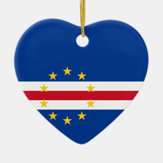 Cape Verde Flag Heart Ornament (Front)
