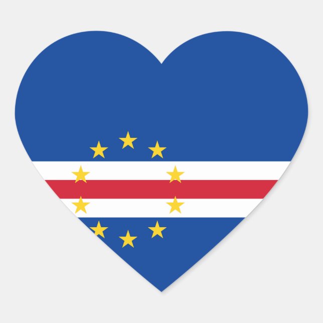 Cape Verde Flag Heart Sticker (Front)