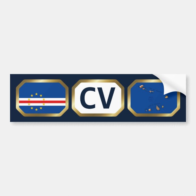 Cape Verde Flag Map Code Bumper Sticker (Front)