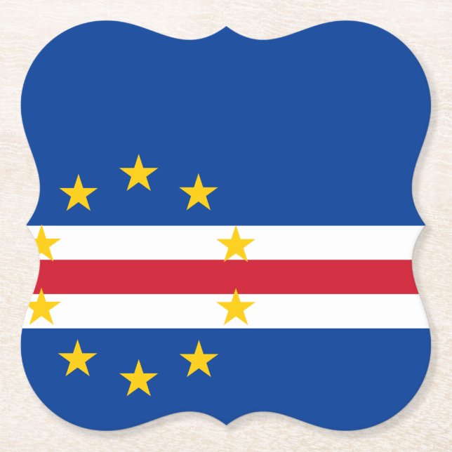 Cape Verde Flag Paper Coaster (Front)
