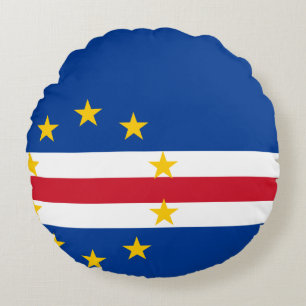 Cape Verde Flag Round Cushion