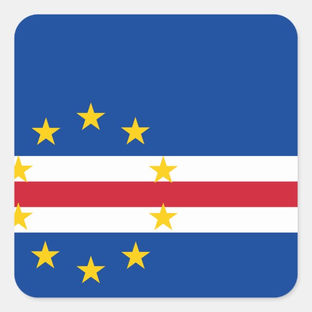 Cape Verde Flag Square Sticker (Front)