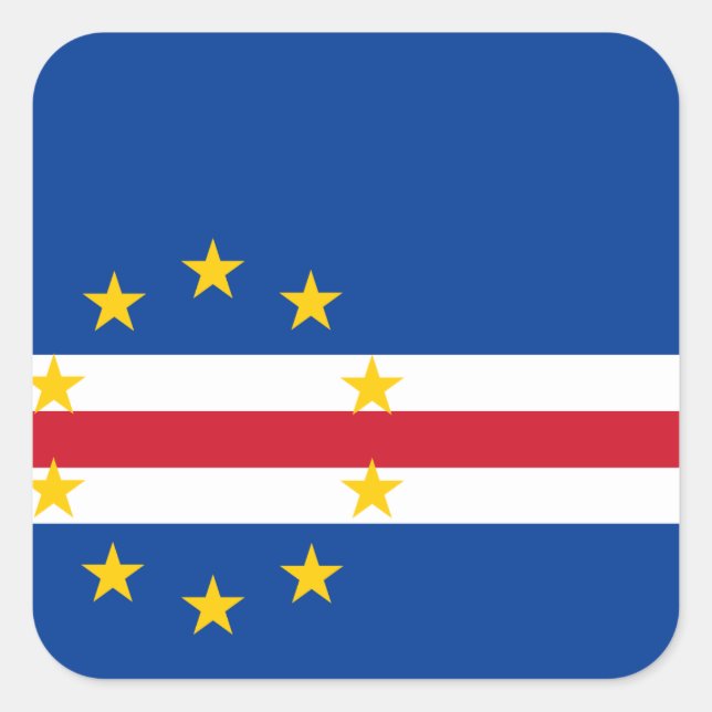 Cape Verde Flag Square Sticker (Front)