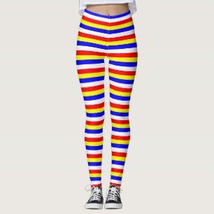 Cape Verde flag stripes country pattern symbol Leggings
