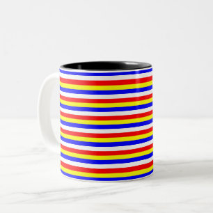 Cape Verde flag stripes country pattern symbol Two-Tone Coffee Mug