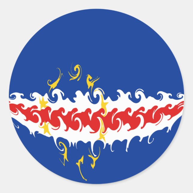 Cape Verde Gnarly Flag Classic Round Sticker (Front)