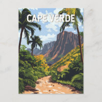 Cape Verde Illustration Travel Art Vintage