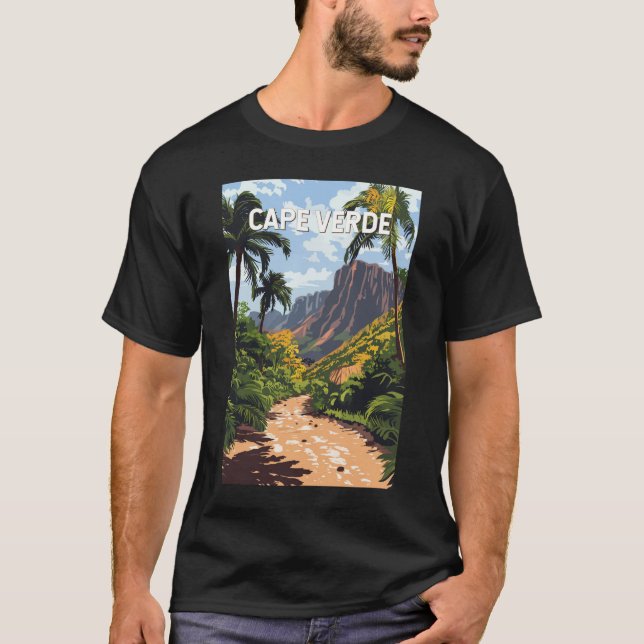 Cape Verde Illustration Travel Art Vintage T-Shirt (Front)