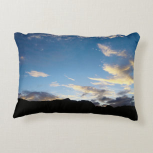 Cape Verde Island Twilight Sky Mountain Silhouette Decorative Cushion