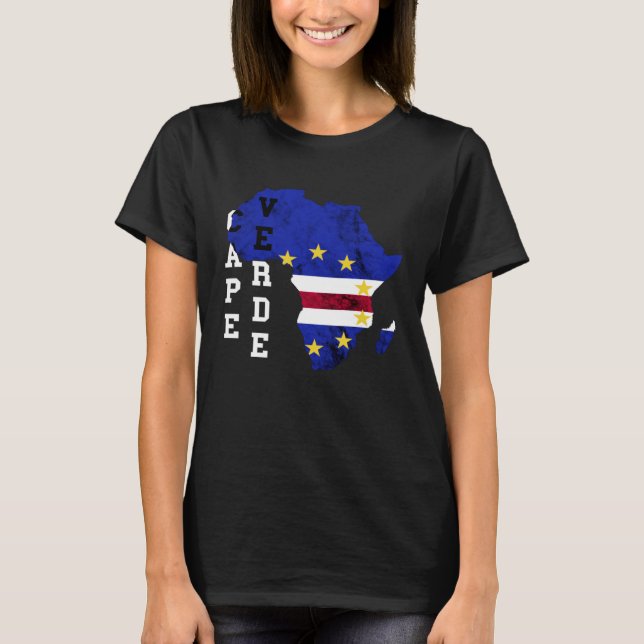 Cape Verde Map Cape Verdian Roots Archipelago Isla T-Shirt (Front)