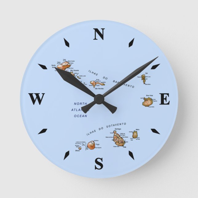 Cape Verde Map Clock (Front)