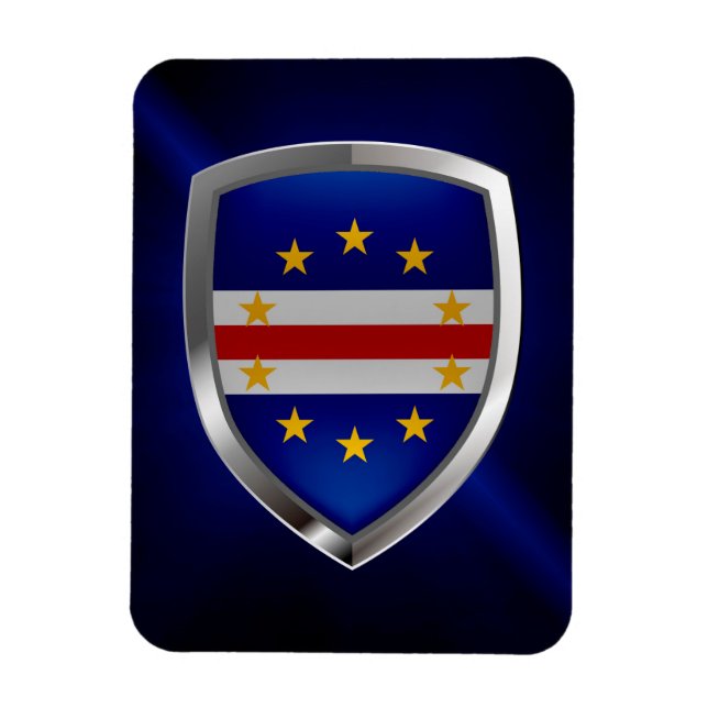 Cape Verde Mettalic Emblem Magnet (Vertical)