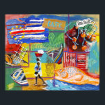 Cape Verde poster<br><div class="desc">Original artwork of my impressions of the colour and vibrancy of the Cape Verde islands with its African and Portuguese influences. Sun,  sea,  fishing,  and national pride.</div>