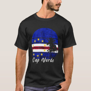 Cape Verde Retro Vintage Palm Tree Cape Verdean Fl T-Shirt