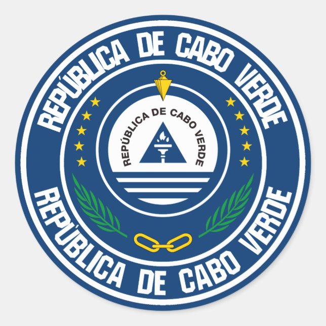 Cape Verde Round Emblem Classic Round Sticker (Front)