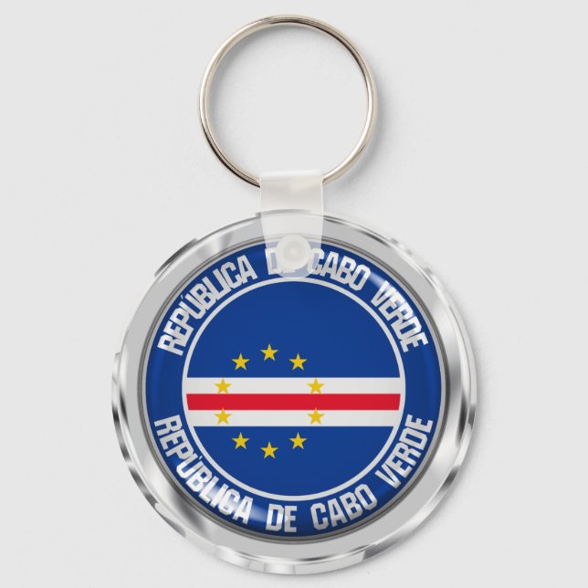 Cape Verde Round Emblem Key Ring (Front)
