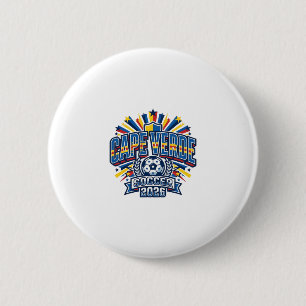 Cape Verde Soccer 2026 Soccer Bold Country Typogra 6 Cm Round Badge