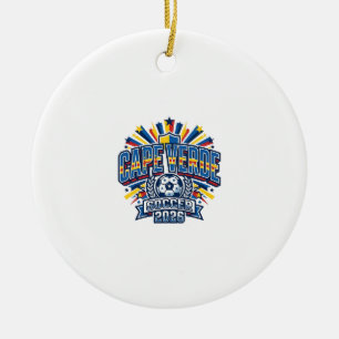 Cape Verde Soccer 2026 Soccer Bold Country Typogra Ceramic Tree Decoration
