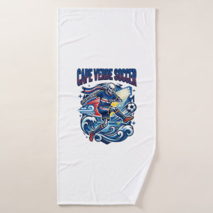 Cape Verde Soccer Skeleton Striker Nations Premium Bath Towel