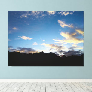 Cape Verde Twilight Mountain Silhouette Bold Sky Canvas Print