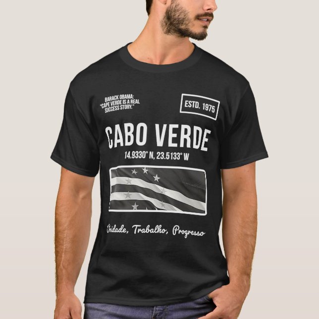Cape Verdean Clothes Cabo Verde Cape Verdean Flag T-Shirt (Front)