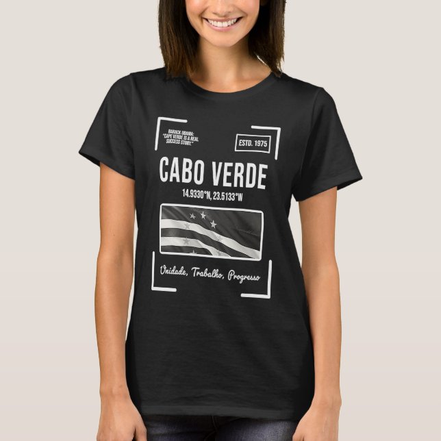 Cape Verdean Clothes Cabo Verde Cape Verdean Flag T-Shirt (Front)