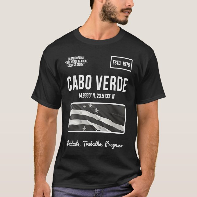 Cape Verdean Clothes Cabo Verde Cape Verdean Flag T-Shirt (Front)